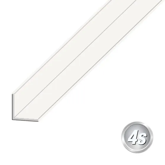 Alu L-Winkel - Abmessungen: 40 x 40 x 2 mm, Farbe: weiß