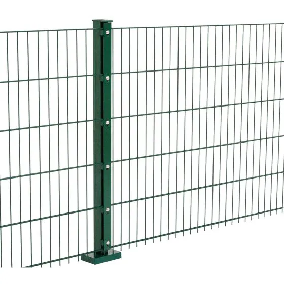 Doppelstabmattenzaun David 6/5/6 mm - Ausführung: grün beschichtet, Höhe: 123 cm, Länge: 251 cm