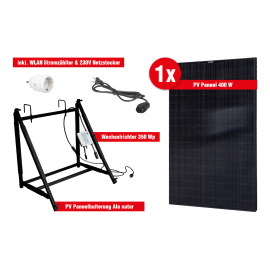 Balkon-Terrassenkraftwerk Easy Set 400 Wp - POWER PLUS FULL BLACK