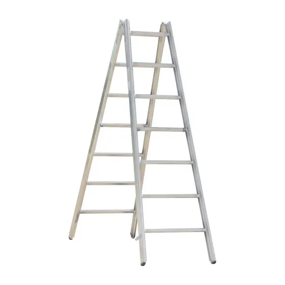 Alu-Sprossen Stehleiter Mod. 000 - Sprossenanzahl: 2 x 7, Länge: 2,06 m