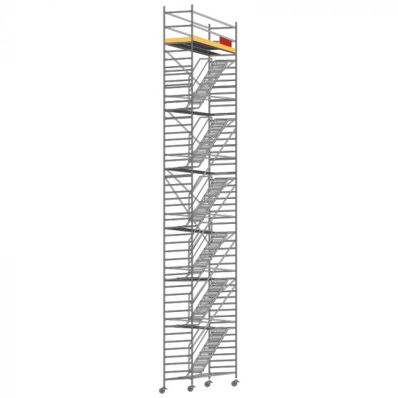 Alu Fahrgerüst Mod. FP (Treppenturm) - Breite: 1,30 m, Länge: 2,50 m - Arbeitshöhe: 14,30 m
