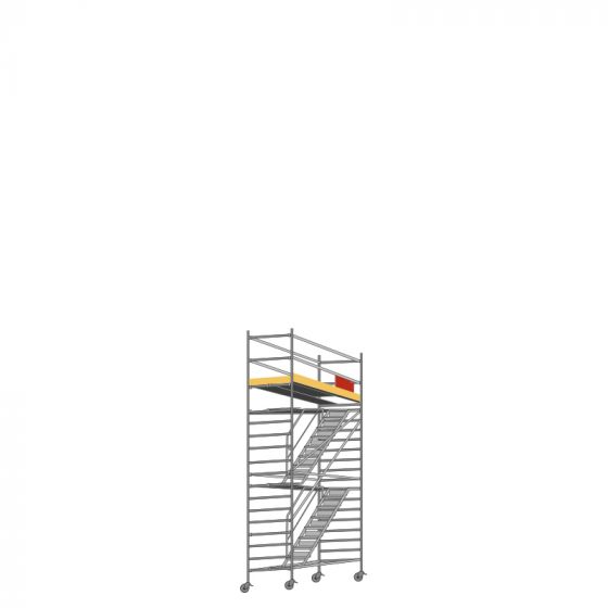 Alu Fahrgerüst Mod. FP (Treppenturm) - Breite: 1,30 m, Länge: 2,50 m - Arbeitshöhe: 6,30 m