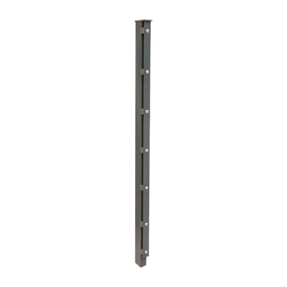 Zaunpfosten Mod. A - Ausführung: anthrazit beschichtet, für Zaunhöhe: 143 cm, Länge: 200 cm, Befestigungspunkte: 8