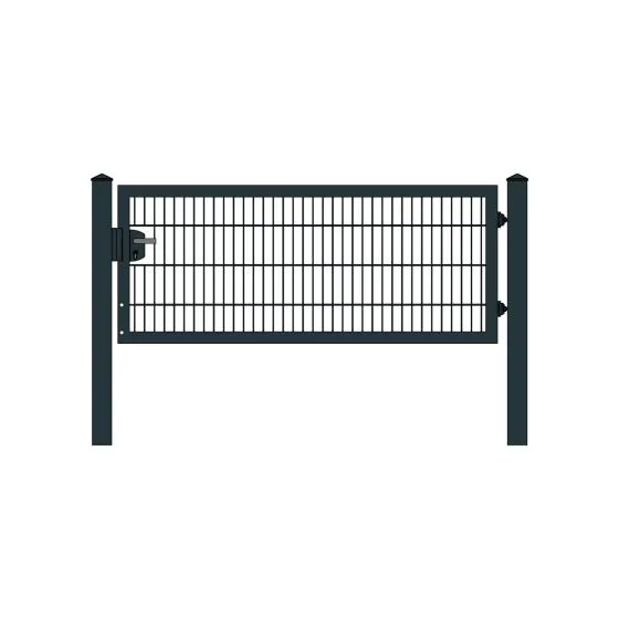 Rohrrahmenflügeltor 1-flügelig - Ausführung: anthrazit beschichtet, Höhe: 83 cm, Durchgangslichte: 200 cm