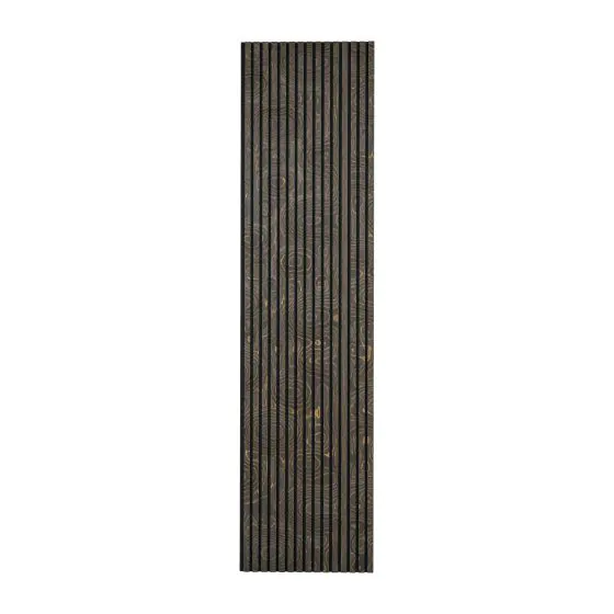 Akustikpaneele für Decke & Wand - Modell: Schwarz mit Dekor - künstliches Holzfurnier, Maße: 2400 x 600 x 21 mm, Stück: 2, Packungsinhalt: ca. 2,88 m²