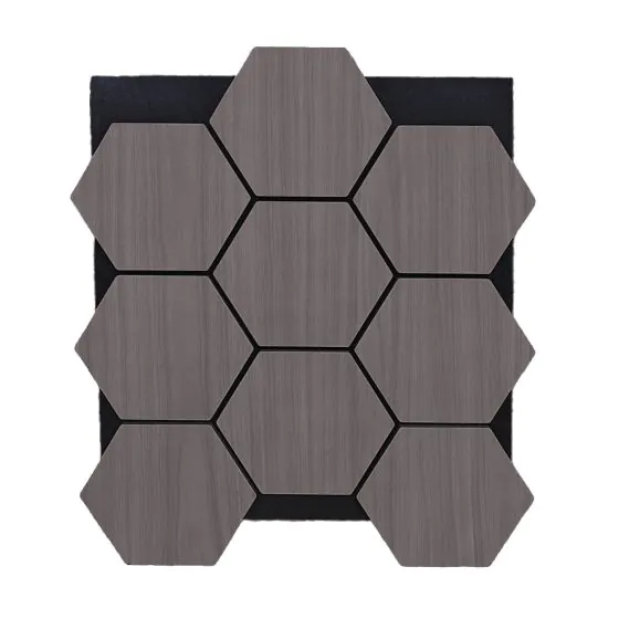 Akustikpaneele mit Hexagon - Modell: Ebenholz, Maße: 810 x 661 x 18 mm, Stück: 4, Packungsinhalt: ca. 2,14 m²
