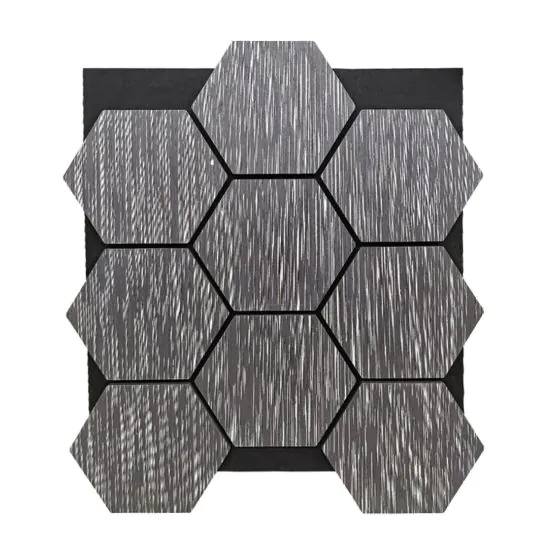 Akustikpaneele mit Hexagon - Modell: Grau meliert, Maße: 810 x 661 x 18 mm, Stück: 4, Packungsinhalt: ca. 2,14 m²