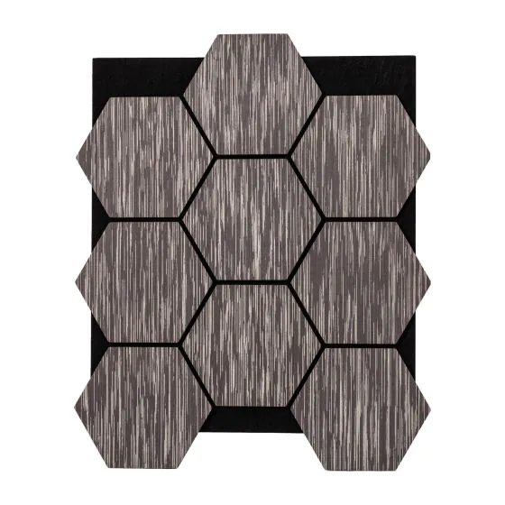 Akustikpaneele mit Hexagon - Modell: Grau meliert, Maße: 810 x 661 x 18 mm, Stück: 4, Packungsinhalt: ca. 2,14 m²