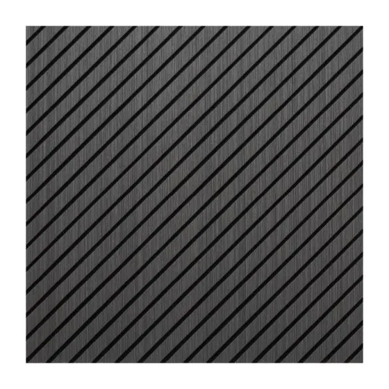 Akustikpaneele mit diagonalem Muster - Modell: Ebenholz, Maße: 600 x 600 x 9,4 mm, Stück: 10, Packungsinhalt: ca. 3,6 m²