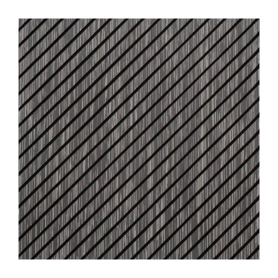 Akustikpaneele mit diagonalem Muster - Modell: Grau meliert, Maße: 600 x 600 x 9,4 mm, Stück: 10, Packungsinhalt: ca. 3,6 m²