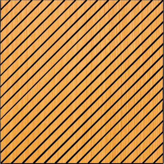 Akustikpaneele mit diagonalem Muster - Modell: Kirsche, Maße: 600 x 600 x 9,4 mm, Stück: 10, Packungsinhalt: ca. 3,6 m²