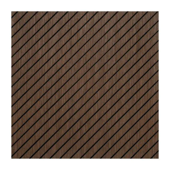 Akustikpaneele mit diagonalem Muster - Modell: Mittelbraun, Maße: 600 x 600 x 9,4 mm, Stück: 10, Packungsinhalt: ca. 3,6 m²