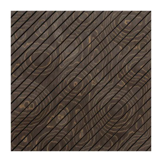Akustikpaneele mit diagonalem Muster - Modell: Schwarz mit Dekor, Maße: 600 x 600 x 9,4 mm, Stück: 10, Packungsinhalt: ca. 3,6 m²
