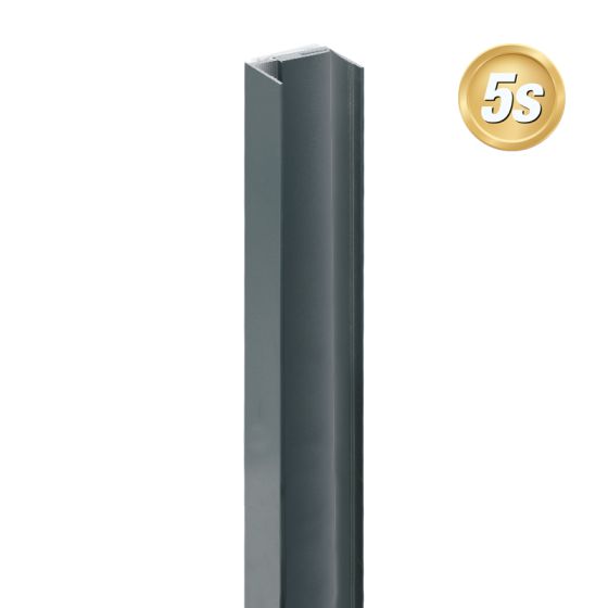 Alu U-Profil 2-teilig für 44 mm Profile - Farbe: anthrazit 5S, Länge: 100 cm