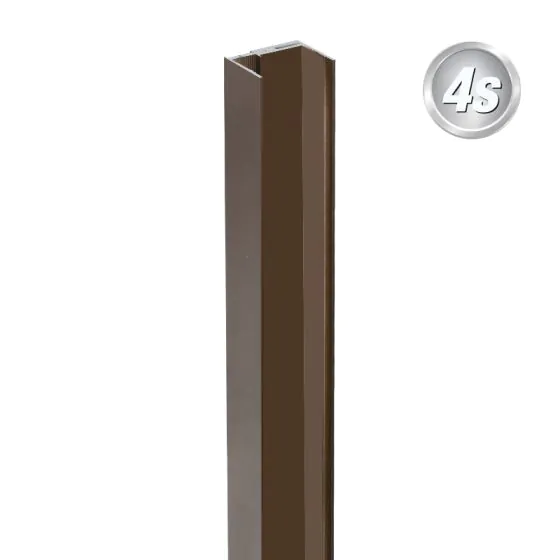 Alu U-Profil 2-teilig für 44 mm Profile - Farbe: schokobraun, Länge: 100 cm