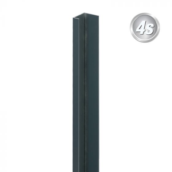 Alu U-Profil stirnseitige Montage für 44 mm Profile - Farbe: anthrazit, Länge: 100 cm