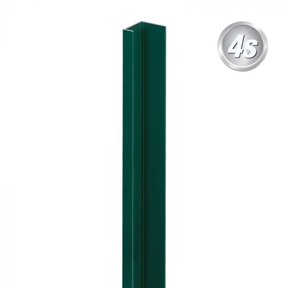 Alu U-Profil stirnseitige Montage für 44 mm Profile - Farbe: grün, Länge: 200 cm