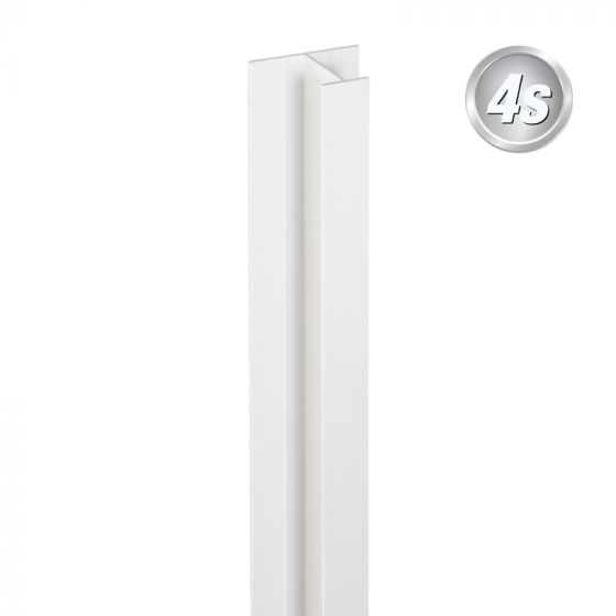 Alu U-Profil stirnseitige Montage für 44 mm Profile, Ausführung: Mittelsteher  - Farbe: weiß, Länge: 100 cm
