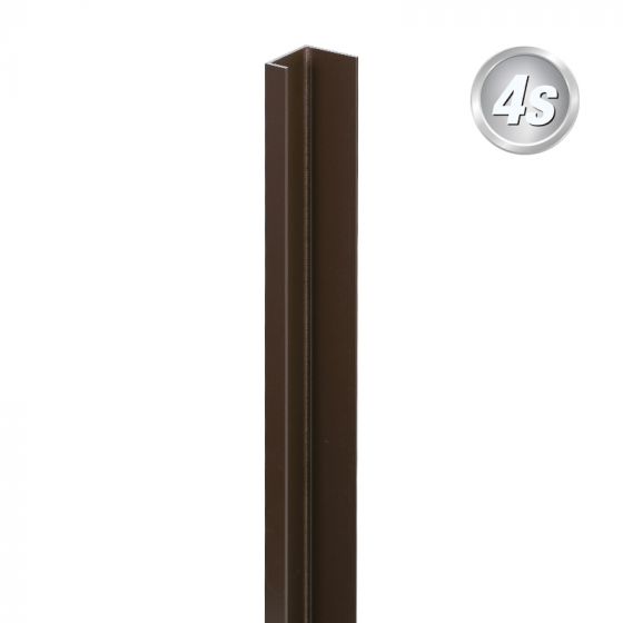 Alu U-Profil stirnseitige Montage für 44 mm Profile - Farbe: schokobraun, Länge: 100 cm