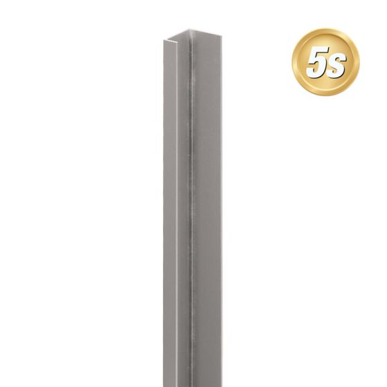 Alu U-Profil stirnseitige Montage für 44 mm Profile - Farbe: dunkelgrau 5S, Länge: 100 cm