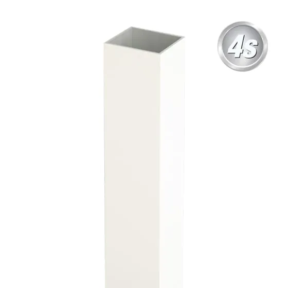 Alu Pfosten 60 x 60 x 3 mm - Farbe: weiß, Länge: 200 cm
