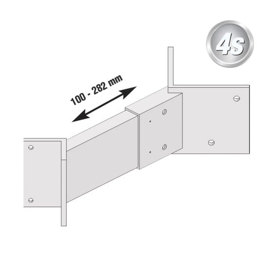 Alu Fußplatte für Pfosten 100 x 100 mm, stirnseitig, Eck - Farbe: grau