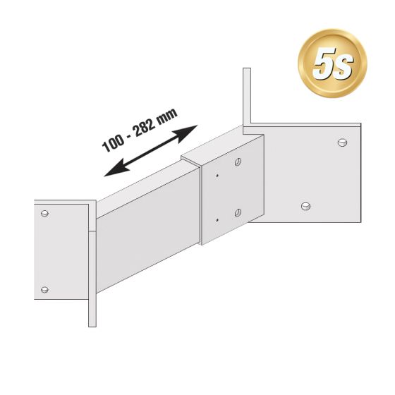 Alu Fußplatte für Pfosten 100 x 100 mm, stirnseitig, Eck - Farbe: grau 5S