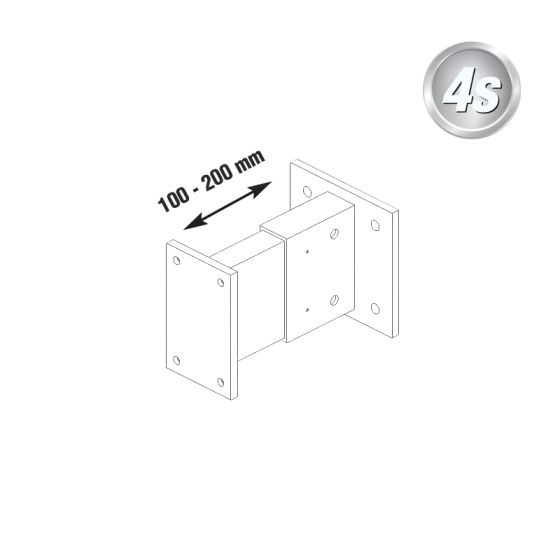 Alu Fußplatte für Pfosten 100 x 100 mm, stirnseitig, Mitte - Farbe: weiß