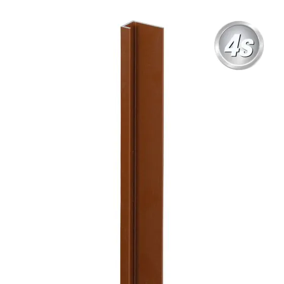 Alu U-Profil stirnseitige Montage für 20 mm Profile, Ausführung: Eck- und Endsteher - Farbe: braun, Länge: 200 cm