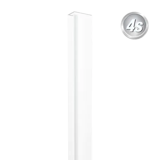 Alu U-Profil stirnseitige Montage für 20 mm Profile, Ausführung: Eck- und Endsteher - Farbe: weiß, Länge: 200 cm
