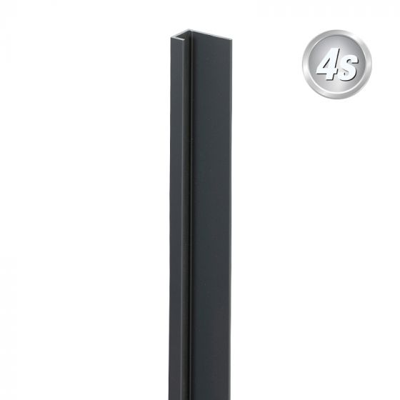 Alu U-Profil stirnseitige Montage für 20 mm Profile, Ausführung: Eck- und Endsteher  - Farbe: anthrazit, Länge: 100 cm