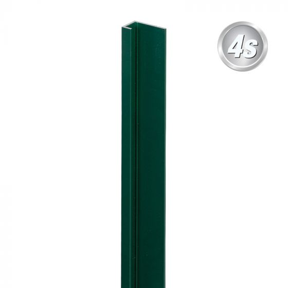 Alu U-Profil stirnseitige Montage für 20 mm Profile, Ausführung: Eck- und Endsteher  - Farbe: grün, Länge: 100 cm