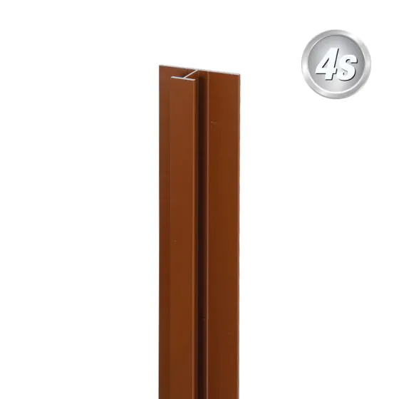 Alu U-Profil stirnseitige Montage für 20 mm Profile, Ausführung: Mittelsteher - Farbe: braun, Länge: 200 cm
