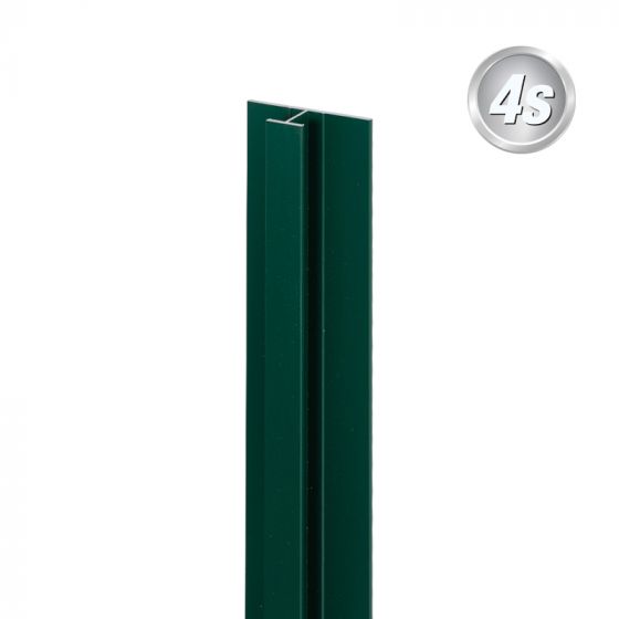Alu U-Profil stirnseitige Montage für 20 mm Profile, Ausführung: Mittelsteher - Farbe: grün, Länge: 100 cm