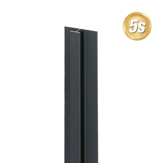 Alu U-Profil stirnseitige Montage für 20 mm Profile, Ausführung: Mittelsteher - Farbe: anthrazit 5S, Länge: 100 cm