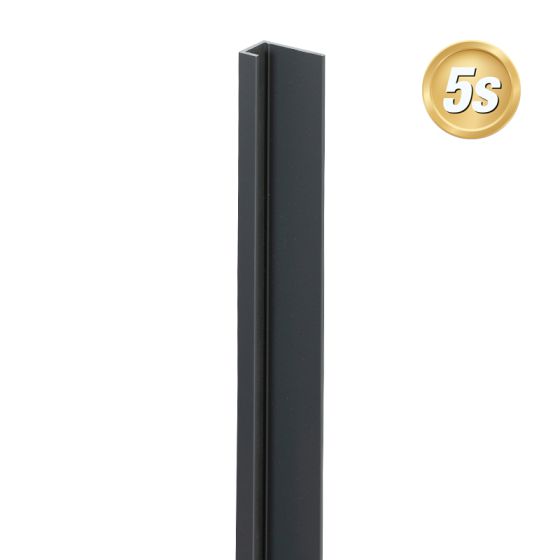 Alu U-Profil stirnseitige Montage für 20 mm Profile, Ausführung: Eck- und Endsteher  - Farbe: anthrazit 5S, Länge: 100 cm