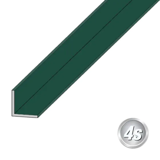 Alu L-Winkel - Abmessungen: 40 x 40 x 2 mm, Farbe: grün