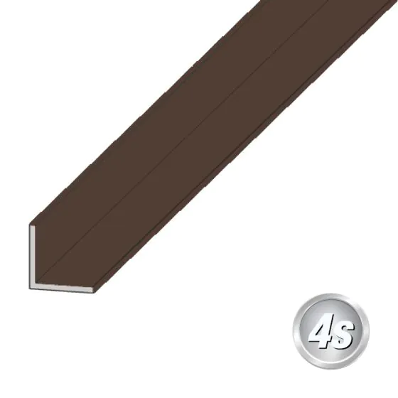 Alu L-Winkel - Abmessungen: 40 x 40 x 2 mm, Farbe: schokobraun