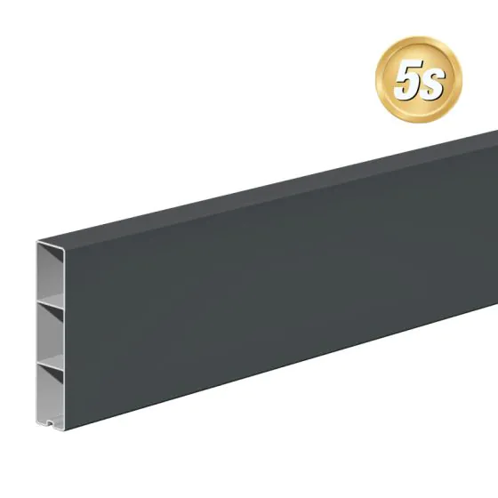 Alu Abschlussprofil 200 x 44 mm  - Farbe: anthrazit 5S, Länge: 247 cm