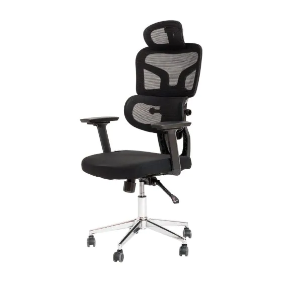 Bürostuhl Atlas - Abmessungen: 72 x 118-126 x 74,5 cm, Farbe: schwarz