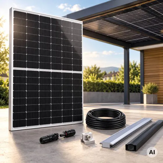 Photovoltaik Dach POWER PLUS MAX 450 W für Carport Erweiterungsset - Leistung: 4,5 kW
