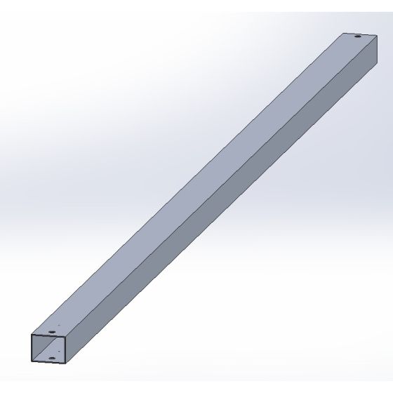 Aluminium Pfosten / Profil - Querschnitt: 100 x 80 mm, Länge: 3330 mm, Farbe: blank, Abverkauf Restposten