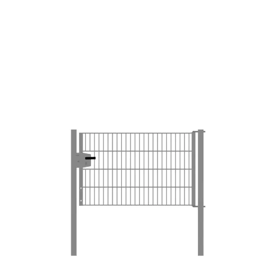 Drahtgittertor 1-flügelig, Durchgangslichte: 134 cm, Gesamtbreite inkl. Pfosten: 146 cm - Ausführung: verzinkt, Höhe: 83 cm