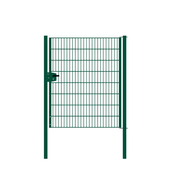 Drahtgittertor 1-flügelig, Durchgangslichte: 134 cm, Gesamtbreite inkl. Pfosten: 146 cm - Ausführung: grün beschichtet, Höhe: 163 cm