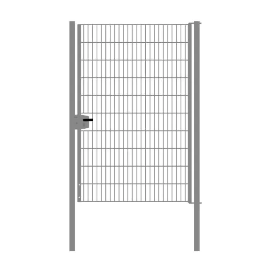 Drahtgittertor 1-flügelig, Durchgangslichte: 134 cm, Gesamtbreite inkl. Pfosten: 146 cm - Ausführung: verzinkt, Höhe: 203 cm