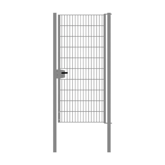 Drahtgittertor 1-flügelig, Durchgangslichte: 95 cm, Gesamtbreite inkl. Pfosten: 107 cm - Ausführung: verzinkt, Höhe: 203 cm