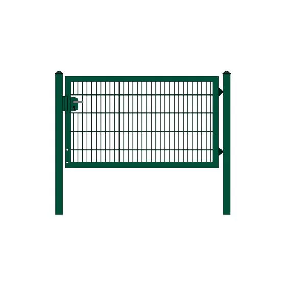 Rohrrahmenflügeltor 1-flügelig - Ausführung: grün beschichtet, Höhe: 103 cm, Durchgangslichte: 175 cm