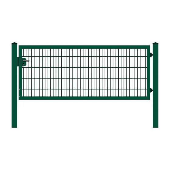Rohrrahmenflügeltor 1-flügelig - Ausführung: grün beschichtet, Höhe: 103 cm, Durchgangslichte: 250 cm