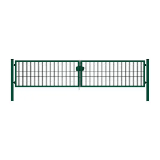 Rohrrahmenflügeltor 2-flügelig - Ausführung: grün beschichtet, Höhe: 103 cm, Durchgangslichte: 500 cm