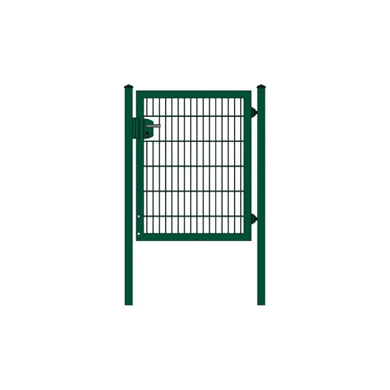 Rohrrahmenflügeltor 1-flügelig - Ausführung: grün beschichtet, Höhe: 123 cm, Durchgangslichte: 100 cm